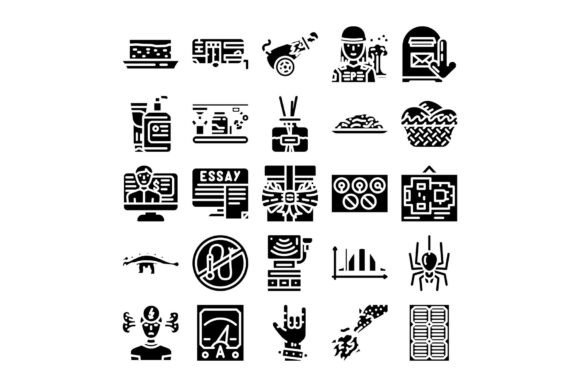 Collection of Various Concept Glyph Icon