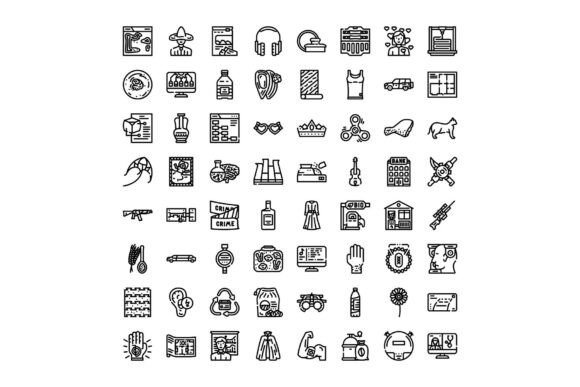 Collection of Various Outline Icons Illu for Streamlined Visual Communication