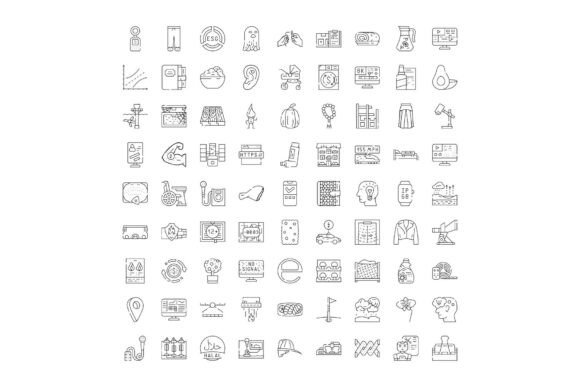 Collection of Various Outline Icons on W