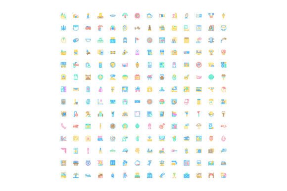 Comprehensive Colored Line Icons Collect