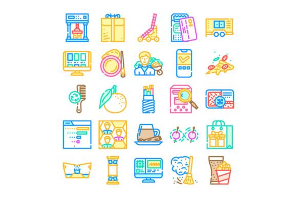 Diverse Business and Technology Icons Co