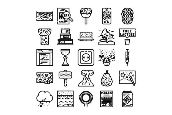 Diverse Collection Line Icons Food and S: A Versatile Resource for Web Design and Infographics