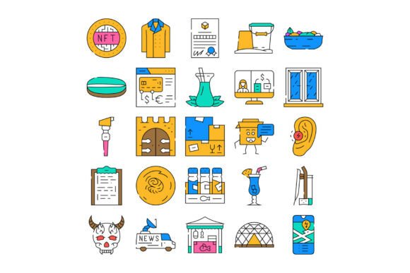 Diverse Collection of Vector Icons Illus: A Versatile Resource for Digital Design