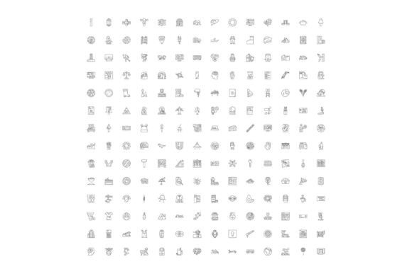 Diverse Icon Set Outlining Various Conce: A Comprehensive Resource for Web Design and Infographics
