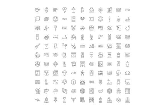 Diverse Line Icons Collection Vector for Modern Design