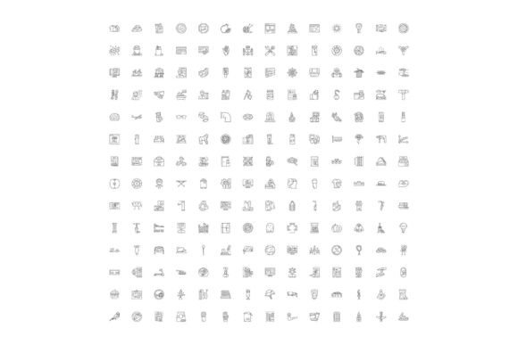Diverse Outline Icons Representing Vario