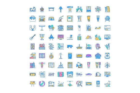 Hand Drawing Icon Set Illustration Repre for Creative Projects