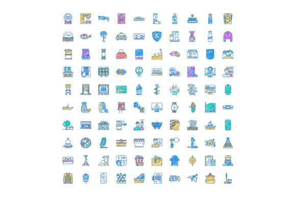 Hand Drawn Doodle Icons Expressing Moder
