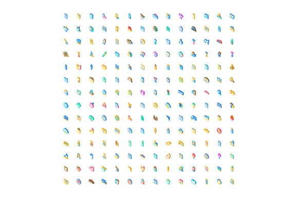 Isometric Digital Icons Set for Business