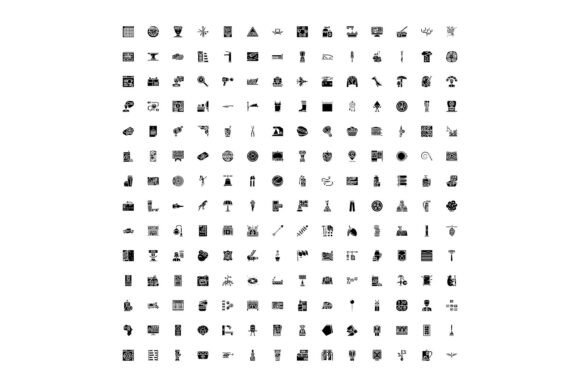 Miscellaneous Graphic Icons Representing Everyday Clarity in Digital Design