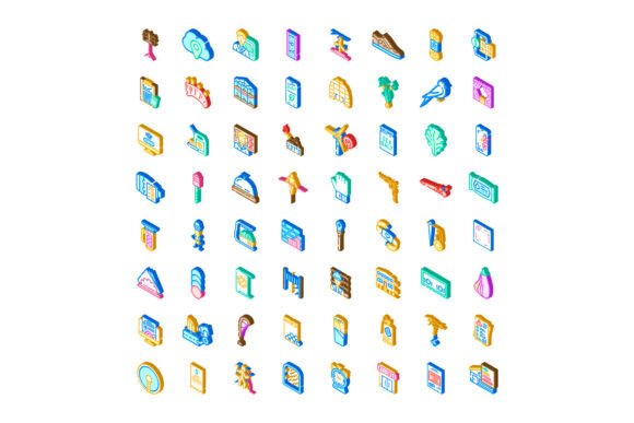 Modern Isometric Icon Set for Various Co