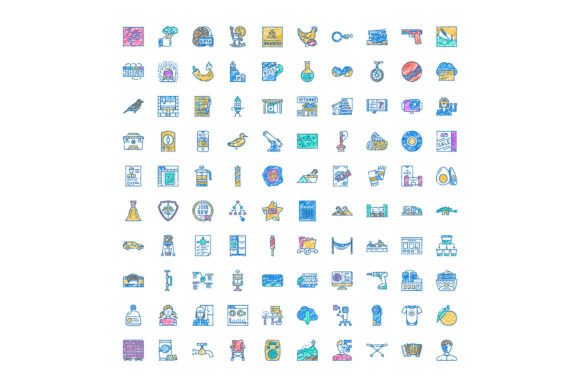 Random Doodle Line Art Icons Collection